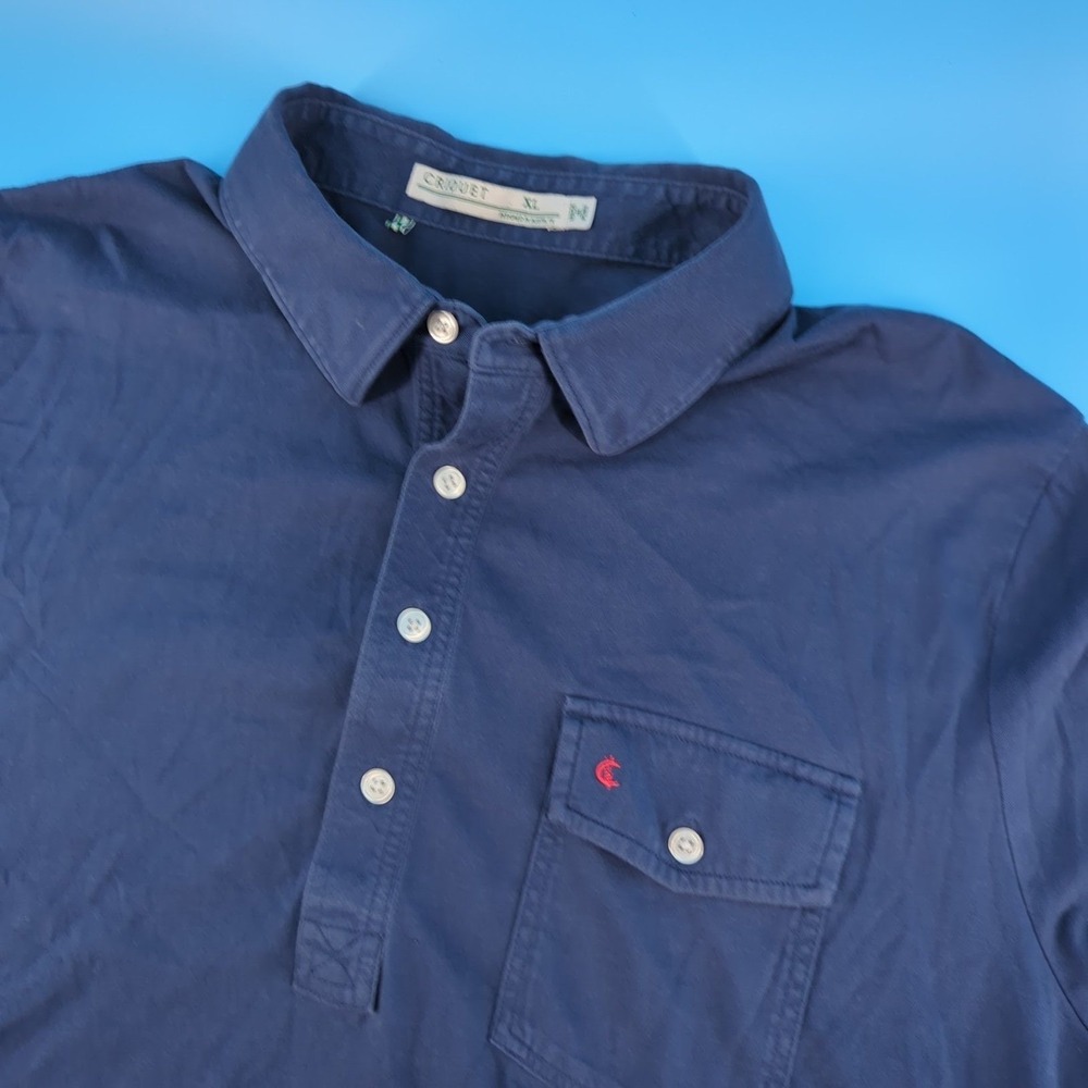Criquet Mens Players Shirt Navy Blue Pima Cotton Polo Pocket XL